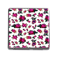 Crown Red Flower Floral Calm Rose Sunflower White Memory Card Reader (square) by Mariart