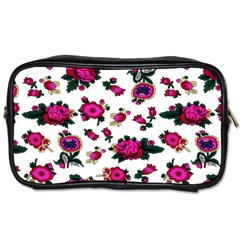 Crown Red Flower Floral Calm Rose Sunflower White Toiletries Bags by Mariart