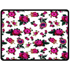 Crown Red Flower Floral Calm Rose Sunflower White Fleece Blanket (large)  by Mariart