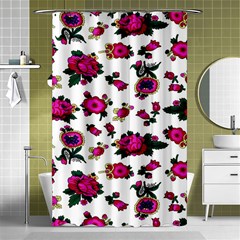 Crown Red Flower Floral Calm Rose Sunflower White Shower Curtain 48  X 72  (small)  by Mariart