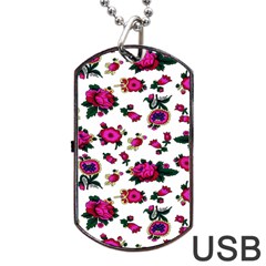 Crown Red Flower Floral Calm Rose Sunflower White Dog Tag Usb Flash (two Sides) by Mariart