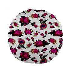 Crown Red Flower Floral Calm Rose Sunflower White Standard 15  Premium Round Cushions by Mariart