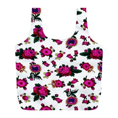 Crown Red Flower Floral Calm Rose Sunflower White Full Print Recycle Bags (l)  by Mariart