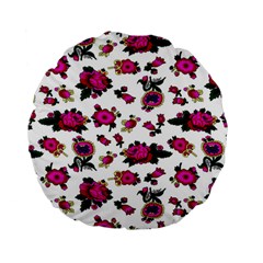 Crown Red Flower Floral Calm Rose Sunflower White Standard 15  Premium Flano Round Cushions by Mariart