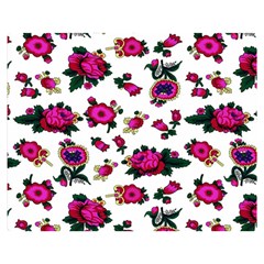 Crown Red Flower Floral Calm Rose Sunflower White Double Sided Flano Blanket (medium)  by Mariart