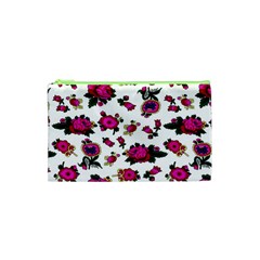 Crown Red Flower Floral Calm Rose Sunflower White Cosmetic Bag (xs) by Mariart