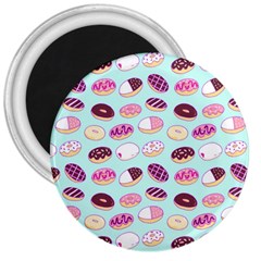 Donut Jelly Bread Sweet 3  Magnets by Mariart