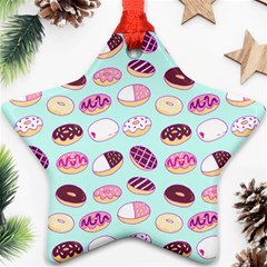 Donut Jelly Bread Sweet Ornament (star) by Mariart