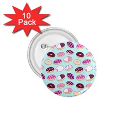 Donut Jelly Bread Sweet 1 75  Buttons (10 Pack) by Mariart