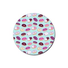 Donut Jelly Bread Sweet Rubber Coaster (round)  by Mariart