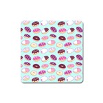 Donut Jelly Bread Sweet Square Magnet Front