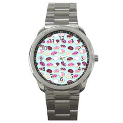 Donut Jelly Bread Sweet Sport Metal Watch by Mariart