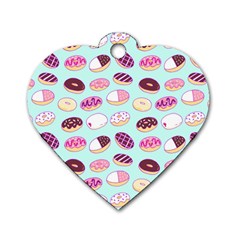 Donut Jelly Bread Sweet Dog Tag Heart (two Sides) by Mariart