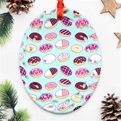 Donut Jelly Bread Sweet Ornament (oval Filigree) by Mariart