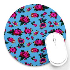 Crown Red Flower Floral Calm Rose Sunflower Round Mousepads