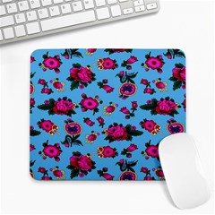 Crown Red Flower Floral Calm Rose Sunflower Large Mousepads by Mariart