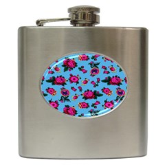 Crown Red Flower Floral Calm Rose Sunflower Hip Flask (6 Oz)