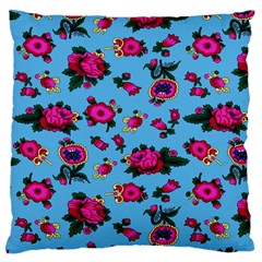 Crown Red Flower Floral Calm Rose Sunflower Large Cushion Case (one Side) by Mariart