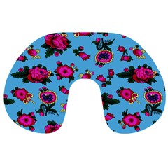 Crown Red Flower Floral Calm Rose Sunflower Travel Neck Pillows by Mariart