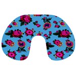 Crown Red Flower Floral Calm Rose Sunflower Travel Neck Pillows Front