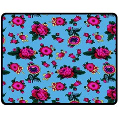 Crown Red Flower Floral Calm Rose Sunflower Double Sided Fleece Blanket (medium)  by Mariart