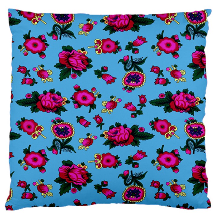 Crown Red Flower Floral Calm Rose Sunflower Large Flano Cushion Case (Two Sides)