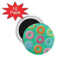 Doughnut Bread Donuts Green 1.75  Magnets (10 pack) 