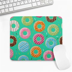 Doughnut Bread Donuts Green Large Mousepads