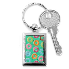 Doughnut Bread Donuts Green Key Chains (rectangle) 