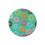 Doughnut Bread Donuts Green Rubber Coaster (Round)  Front