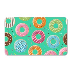 Doughnut Bread Donuts Green Magnet (rectangular) by Mariart