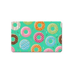 Doughnut Bread Donuts Green Magnet (name Card) by Mariart