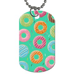 Doughnut Bread Donuts Green Dog Tag (two Sides) by Mariart