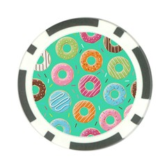 Doughnut Bread Donuts Green Poker Chip Card Guard