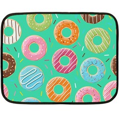 Doughnut Bread Donuts Green Fleece Blanket (mini) by Mariart