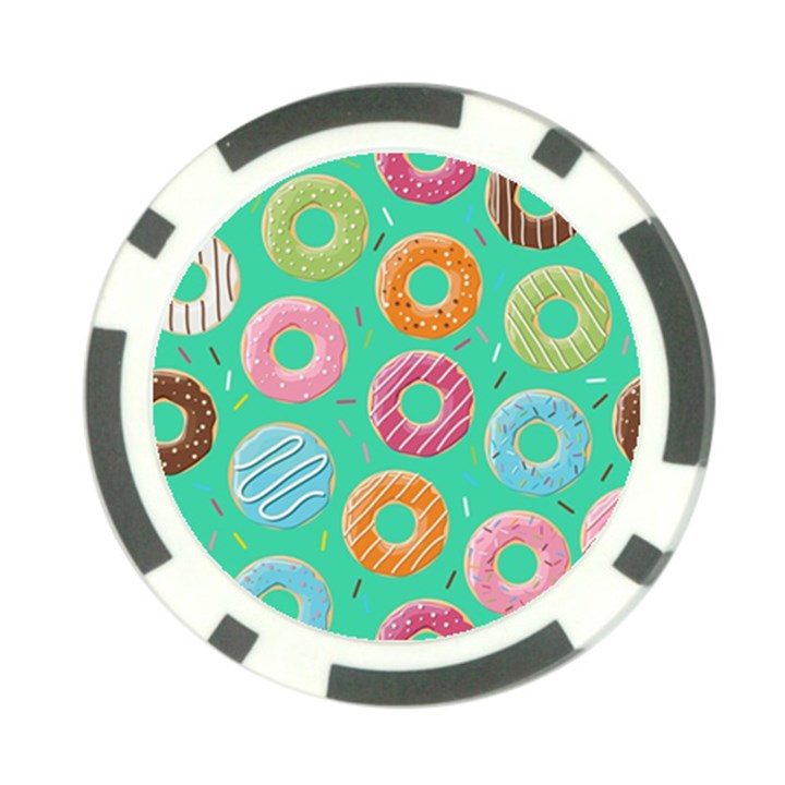 Doughnut Bread Donuts Green Poker Chip Card Guard (10 pack)