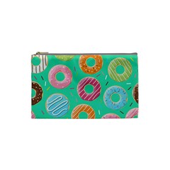 Doughnut Bread Donuts Green Cosmetic Bag (Small) 