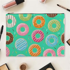 Doughnut Bread Donuts Green Cosmetic Bag (xl) by Mariart