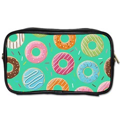 Doughnut Bread Donuts Green Toiletries Bags