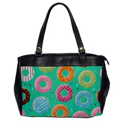 Doughnut Bread Donuts Green Office Handbags by Mariart