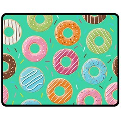 Doughnut Bread Donuts Green Fleece Blanket (medium) 