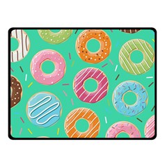 Doughnut Bread Donuts Green Fleece Blanket (small) by Mariart