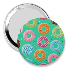 Doughnut Bread Donuts Green 3  Handbag Mirrors by Mariart