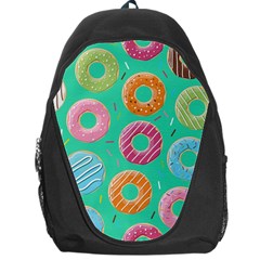 Doughnut Bread Donuts Green Backpack Bag by Mariart