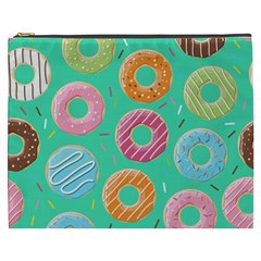 Doughnut Bread Donuts Green Cosmetic Bag (xxxl)  by Mariart