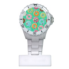 Doughnut Bread Donuts Green Plastic Nurses Watch