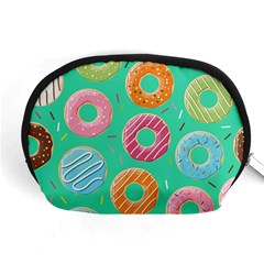 Doughnut Bread Donuts Green Accessory Pouches (Medium) 