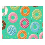 Doughnut Bread Donuts Green Double Sided Flano Blanket (Large)  80 x60  Blanket Front