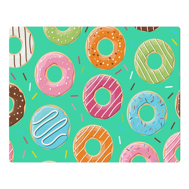 Doughnut Bread Donuts Green Double Sided Flano Blanket (Large) 