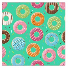 Doughnut Bread Donuts Green Large Satin Scarf (Square)